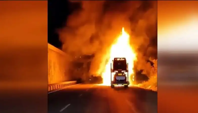 Otomobil Yüklü Tırda Yangın: 8 Araç Küle Döndü!